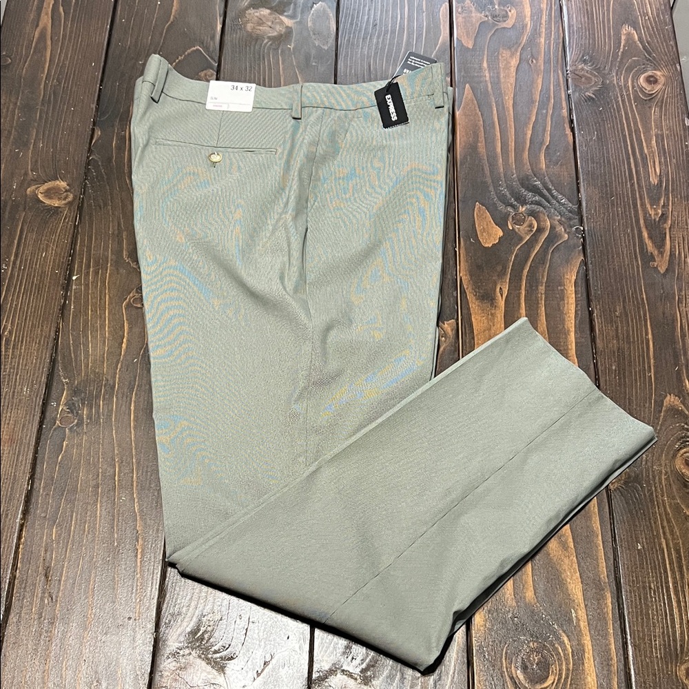 Men's Express Light Olive Green Dress Pants:  34/32 - NWT